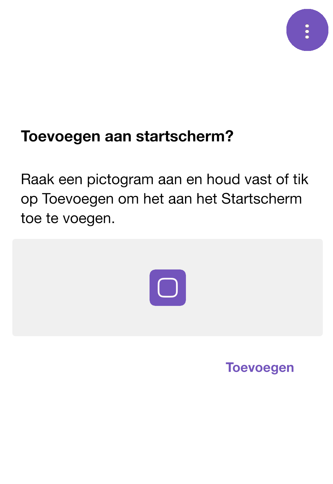 Android add to home - stap 4
